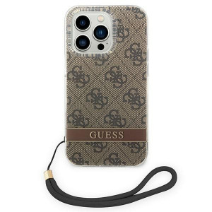 Оригинален гръб с гривна GUESS 4G Print Strap GUOHCP14LH4STW - iPhone 14 Pro кафяв - Img 2