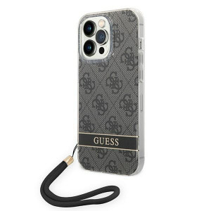 Оригинален гръб с гривна GUESS 4G Print Strap GUOHCP14XH4STK - iPhone 14 Pro Max черен - Img 1