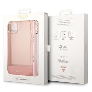 Оригинален гръб с гривна GUESS Translucent Pearl Strap GUHCP14MHGCOHP - iPhone 14 Plus розов - Img 7