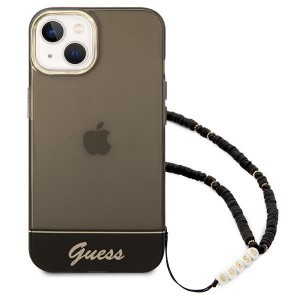 Оригинален гръб с гривна GUESS Translucent Pearl Strap GUHCP14SHGCOHK - iPhone 14 черен - Img 2