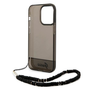 Оригинален гръб с гривна GUESS Translucent Pearl Strap GUHCP14XHGCOHK - iPhone 14 Pro Max черен - Img 6