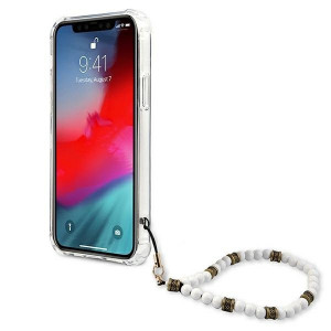 Оригинален гръб с гривна GUESS White Pearl GUHCP12LKPSWH - iPhone 12 Pro Max прозрачен - Img 5