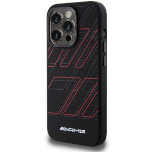 Оригинален гръб AMG Silicone Large Rhombuses MagSafe - iPhone 15 Pro черен - Img 2