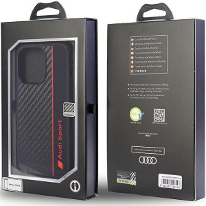 Оригинален гръб AUDI Carbon Fiber Stripe AUS-TPUPCIP13P-R8 / D1-BK - iPhone 13 Pro черен - Img 5