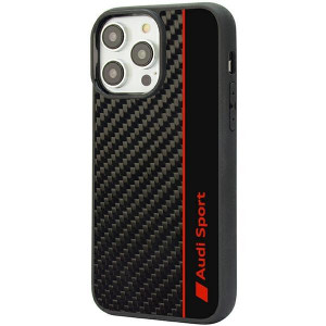 Оригинален гръб AUDI Carbon Fiber Stripe AUS-TPUPCIP14P-R8 / D1-BK - iPhone 14 Pro черен - Img 2