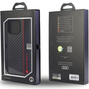Оригинален гръб AUDI Carbon Fiber Stripe AUS-TPUPCIP14PM-R8 / D1-BK - iPhone 14 Pro Max черен - Img 7