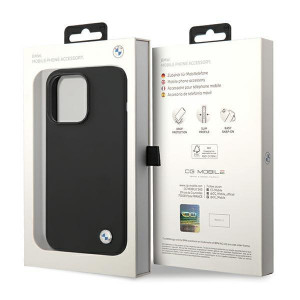 Оригинален гръб BMW Silicone Metal Logo - iPhone 15 Pro черен - Img 8