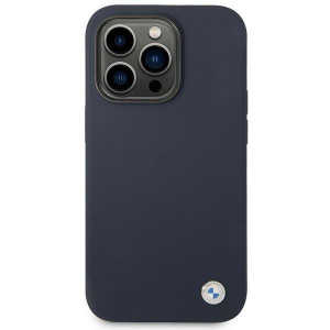 Оригинален гръб BMW Silicone Metal Logo MagSafe BMHMP14XSILNA - iPhone 14 Pro Max тъмносин - Img 3