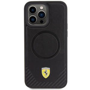 Оригинален гръб FERRARI Carbon Metal Logo MagSafe - iPhone 15 Pro Max черен - Img 3