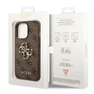 Оригинален гръб GUESS 4G Big Metal Logo GUHCP14L4GMGBR - iPhone 14 Pro кафяв - Img 8