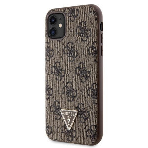 Оригинален гръб GUESS 4G Metal Logo с презрамка GUHCN61P4TDSCPW - iPhone 11 кафяв - Img 2