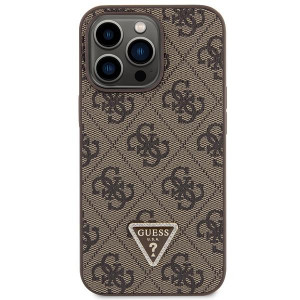 Оригинален гръб GUESS 4G Metal Logo с презрамка GUHCP13LP4TDSCPW - iPhone 13 Pro кафяв - Img 3