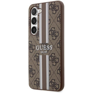 Оригинален гръб GUESS 4G Printed Stripe GUHCS23SP4RPSW - Samsung Galaxy S23 кафяв - Img 2