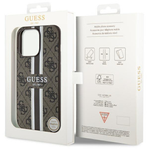 Оригинален гръб GUESS 4G Printed Stripe MagSafe GUHMP13XP4RPSW - iPhone 13 Pro Max кафяв - Img 8