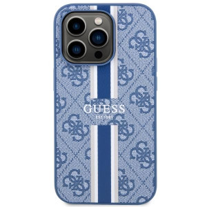 Оригинален гръб GUESS 4G Printed Stripe MagSafe GUHMP14LP4RPSB - iPhone 14 Pro син - Img 3