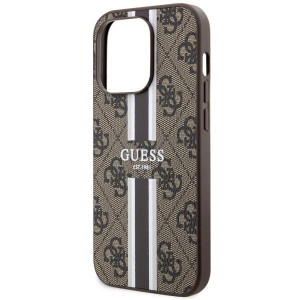 Оригинален гръб GUESS 4G Printed Stripe MagSafe GUHMP14XP4RPSW - iPhone 14 Pro Max кафяв - Img 6