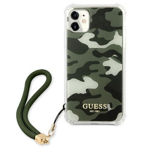 Оригинален гръб GUESS Camo GUHCN61KSARKA с връзка - iPhone 11 зелен / каки - Img 3