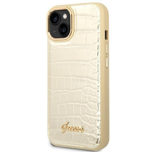 Оригинален гръб GUESS Croco GUHCP14MHGCRHD - iPhone 14 Plus златист - Img 2