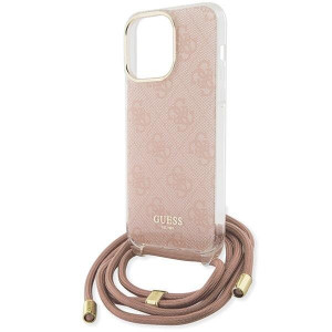 Оригинален гръб GUESS Crossbody Cord 4G Print - iPhone 15 Pro Max розов - Img 5