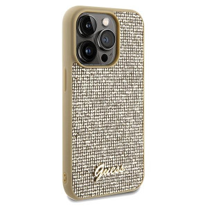 Оригинален гръб GUESS Disco Metal Script - iPhone 14 Pro златист - Img 4
