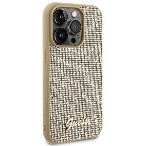 Оригинален гръб GUESS Disco Metal Script - iPhone 15 Pro златист - Img 4