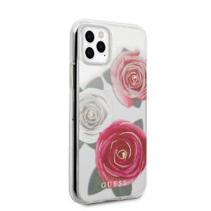 Оригинален гръб GUESS Flower Desire GUHCN58ROSTRT - iPhone 11 Pro прозрачен с розови и бели рози - Img 5