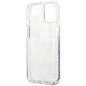 Оригинален гръб GUESS Flower Liquid Glitter GUHCP13SLFLSU - iPhone 13 mini лилав - Img 7