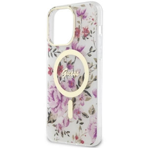 Оригинален гръб GUESS Flower MagSafe GUHMP14XHCFWST - iPhone 14 Pro Max прозрачен - Img 6