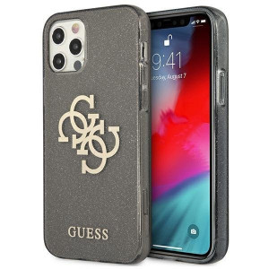 Оригинален гръб GUESS Glitter 4G Big Logo GUHCP12LPCUGL4GBK - iPhone 12 Pro Max черен - Img 1