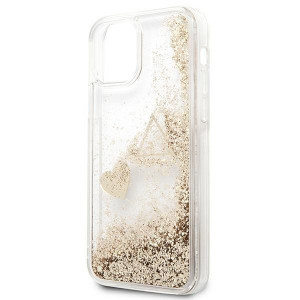 Оригинален гръб GUESS Glitter Charms GUOHCP12MGLHFLGO - iPhone 12 / 12 Pro златист - Img 6