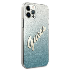 Оригинален гръб GUESS Glitter Gradient GUHCP12MPCUGLSBL - iPhone 12 / 12 Pro син - Img 4