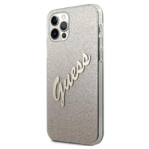 Оригинален гръб GUESS Glitter Gradient GUHCP12MPCUGLSGO - iPhone 12 / 12 Pro златист - Img 2
