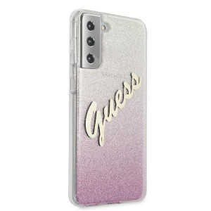 Оригинален гръб GUESS Glitter Gradient Script GUHCS21MPCUGLSPI - Samsung Galaxy S21+ 5G розов - Img 4