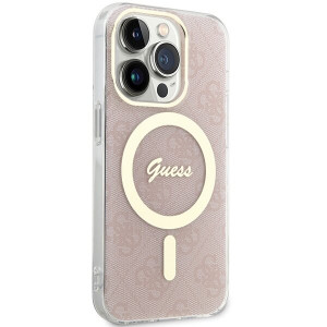 Оригинален гръб GUESS IML 4G MagSafe - iPhone 15 Pro розов - Img 4