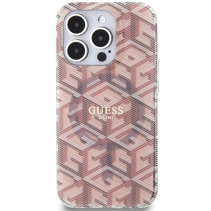 Оригинален гръб GUESS IML GCube MagSafe - iPhone 15 Pro розов - Img 3