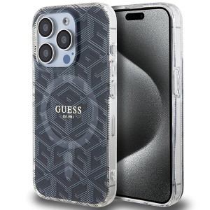 Оригинален гръб GUESS IML GCube MagSafe - iPhone 15 Pro черен - Img 1