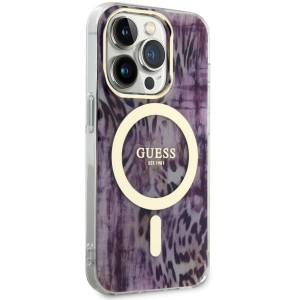 Оригинален гръб GUESS Leopard MagSafe GUHMP14XHLEOPWP - iPhone 14 Pro Max розов - Img 4