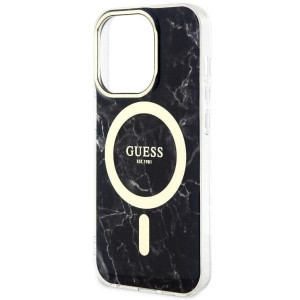 Оригинален гръб GUESS Marble MagSafe GUHMP14XPCUMAK - iPhone 14 Pro Max черен - Img 6