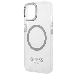 Оригинален гръб GUESS Metal Outline MagSafe GUHMP14SHTRMS - iPhone 14 сребрист - Img 6