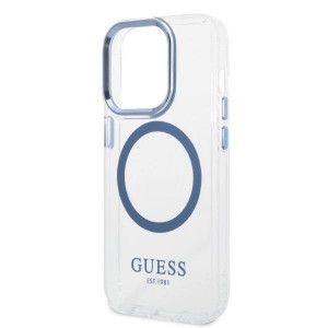 Оригинален гръб GUESS Metal Outline MagSafe GUHMP14XHTRMB - iPhone 14 Pro Max син - Img 6