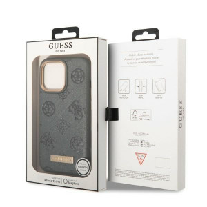 Оригинален гръб GUESS Peony Logo Plate MagSafe GUHMP13XSAPSTG - iPhone 13 Pro Max сив - Img 8