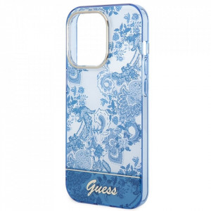 Оригинален гръб GUESS Porcelain GUHCP14XHGPLHB - iPhone 14 Pro Max син - Img 4