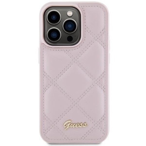 Оригинален гръб GUESS Quilted Metal Logo - iPhone 15 Pro Max розов - Img 3