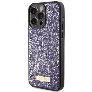 Оригинален гръб GUESS Rhinestone Metal Logo - iPhone 15 Pro Max розов - Img 2