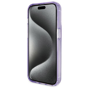 Оригинален гръб GUESS Ring Stand Script Glitter MagSafe - iPhone 14 Pro лилав - Img 5