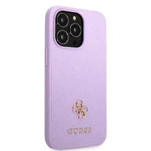 Оригинален гръб GUESS Saffiano 4G Small Metal Logo GUHCP13LPS4MU - iPhone 13 Pro лилав - Img 4