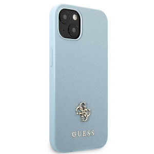 Оригинален гръб GUESS Saffiano 4G Small Metal Logo GUHCP13MPS4MB - iPhone 13 син - Img 4