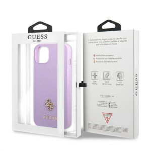 Оригинален гръб GUESS Saffiano 4G Small Metal Logo GUHCP13SPS4MU - iPhone 13 mini лилав - Img 8