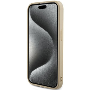Оригинален гръб GUESS Saffiano Iridescent Script - iPhone 15 Pro златист - Img 5