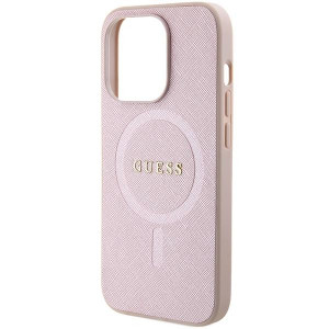 Оригинален гръб GUESS Saffiano MagSafe - iPhone 15 Pro розов - Img 5